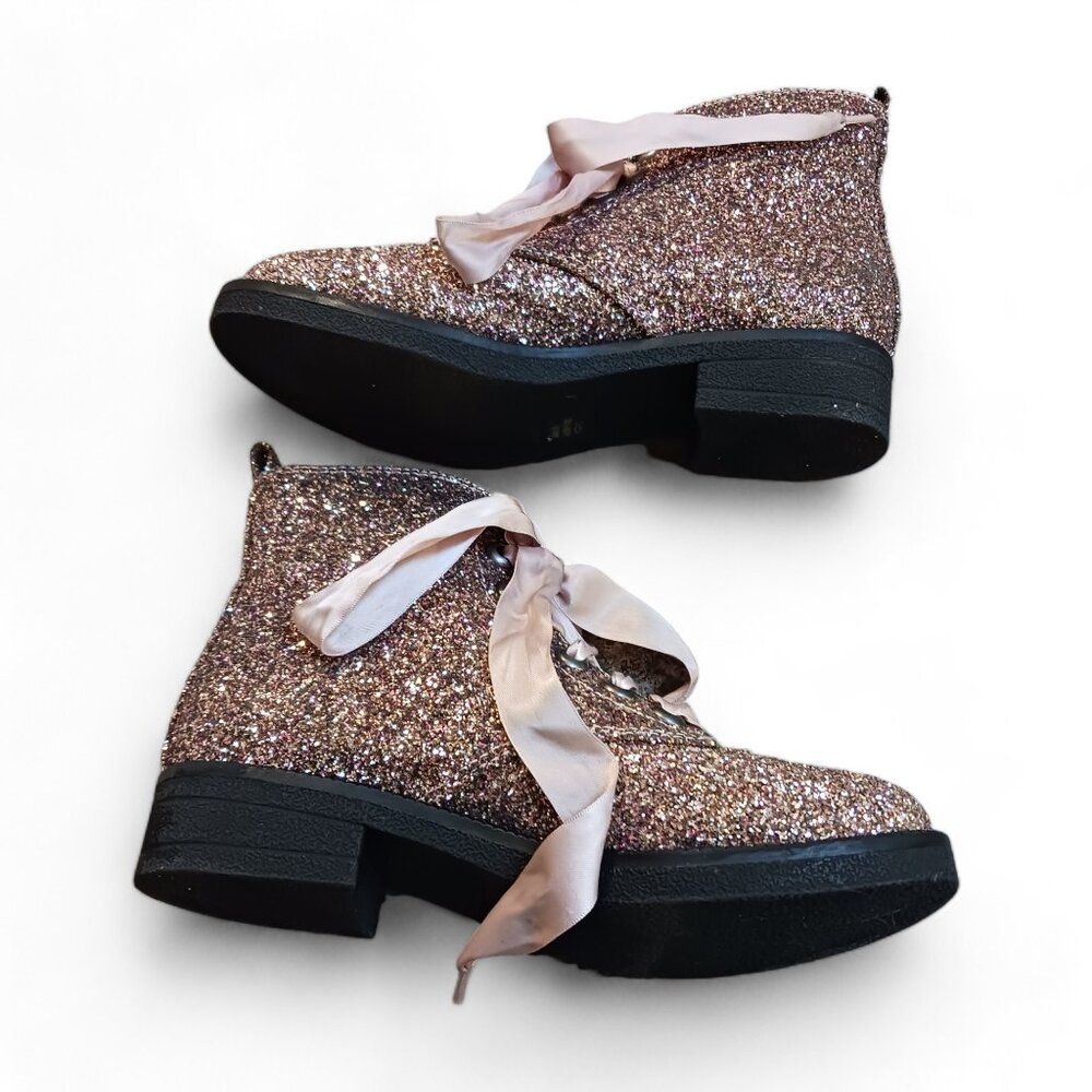 Dirty Laundry Pink Glitter Combat Boots - Picture 8 of 16